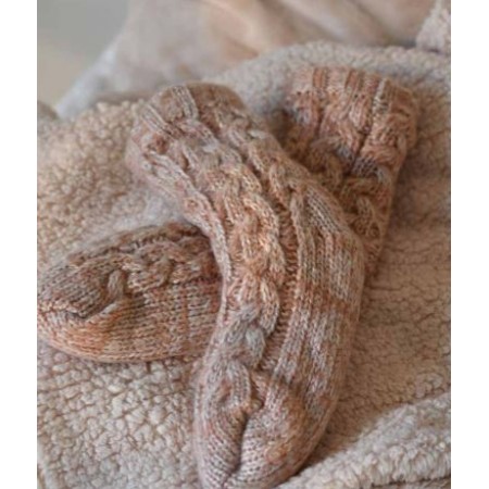 Chaussons chaussettes tricotés Torsade Nudechaudes